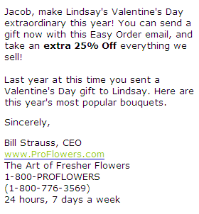 ProFlowers advertisement