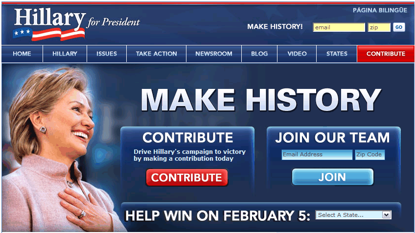 Hillary Clinton Homepage Banner