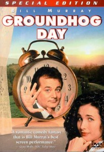 groundhog day image, movie with bill murray