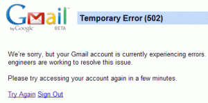 gmail 502 error
