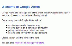 google alerts manage alerts