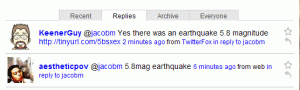 twitter and the earthquake