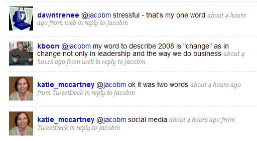 descriptions of 2008 from twitter