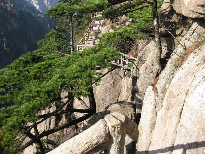 path on cliff in huangshan